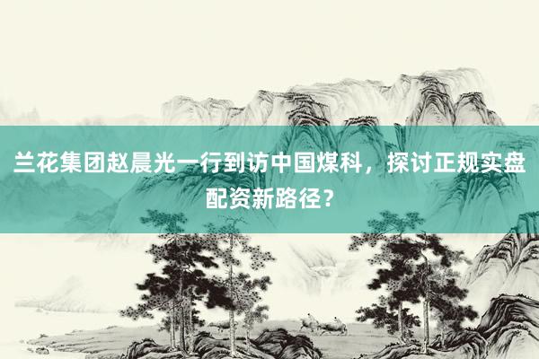 兰花集团赵晨光一行到访中国煤科，探讨正规实盘配资新路径？