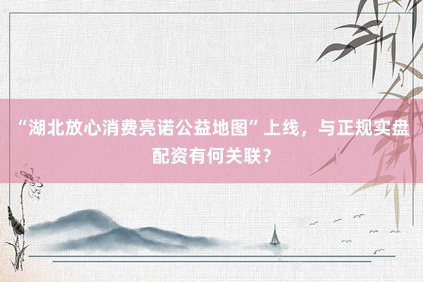 “湖北放心消费亮诺公益地图”上线，与正规实盘配资有何关联？