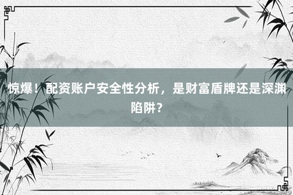 惊爆！配资账户安全性分析，是财富盾牌还是深渊陷阱？