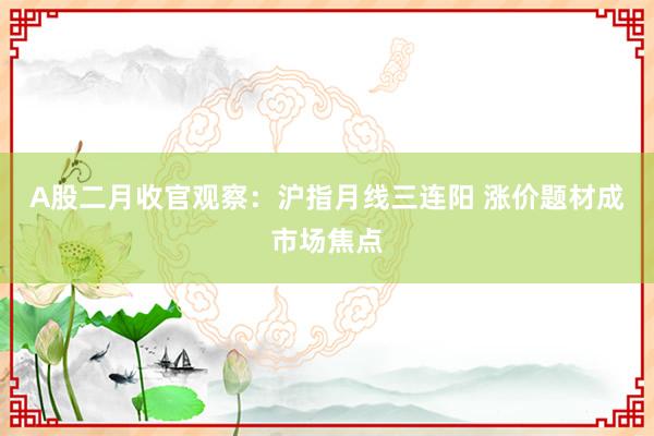 A股二月收官观察：沪指月线三连阳 涨价题材成市场焦点
