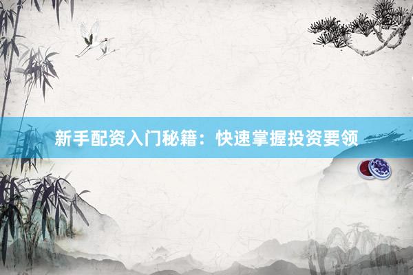 新手配资入门秘籍：快速掌握投资要领