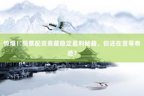 惊爆！股票配资竟藏稳定盈利秘籍，你还在苦等奇迹？