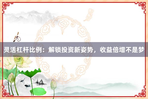 灵活杠杆比例：解锁投资新姿势，收益倍增不是梦